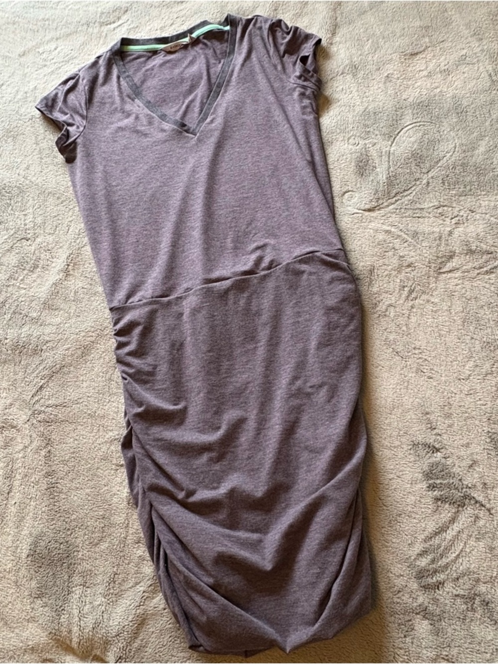Athleta Heather Plum V-Neck Midi Dress